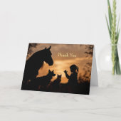 Dank u Pet Sitter Schattige met Paardenhond Katten Kaart (Voorkant)