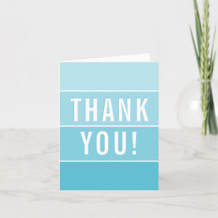 DANK U PHOTO CARD modern ombre turquoise blue Bedankkaart