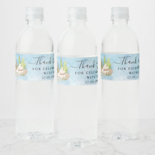 Dank U Piano Viool bloemenduiven Huwelijk Luxe Waterfles Etiket