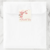 Dank u Pink Cherry Blossom Bloemen Stickers (Tas)