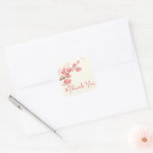 Dank u Pink Cherry Blossom Bloemen Stickers (Envelop)