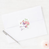 Dank u Pink Lilies Floral Butterfly Stickers (Envelop)