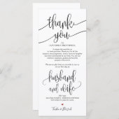 Dank u Plaats Instelling Kaart voor Trouwdiner v1 (Voorkant / Achterkant)