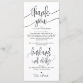 Dank u Plaats Instelling Kaart voor Trouwdiner v1 (Voorkant)