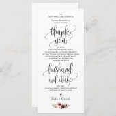 Dank u Plaats Instelling Kaart voor Trouwdiner v3 (Voorkant / Achterkant)