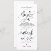 Dank u Plaats Instelling Kaart voor Trouwdiner v4 (Voorkant / Achterkant)