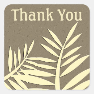 Dank u Plant Palm Silhouette Waardering Vierkante Sticker