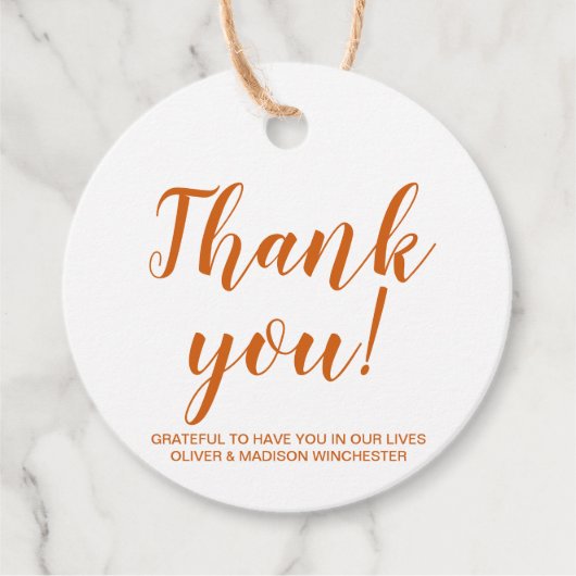 Dank u pompoen kruiden aangepaste script Thanksgiv Bedankjes Labels (Voorkant)