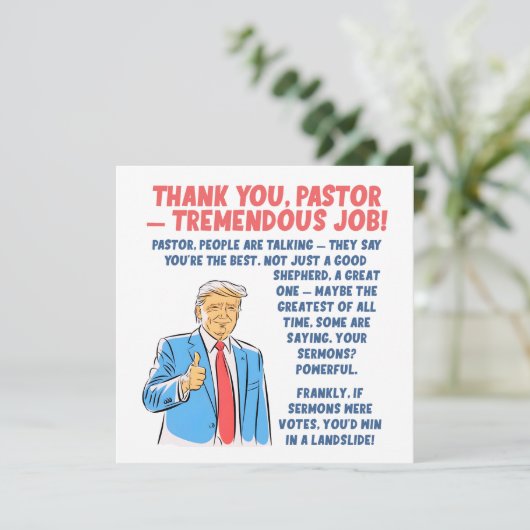 Dank U Predikant Waardering Kaart (Staand voorkant)