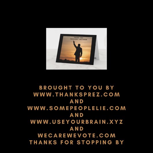 Dank u President Joe Biden Kaart