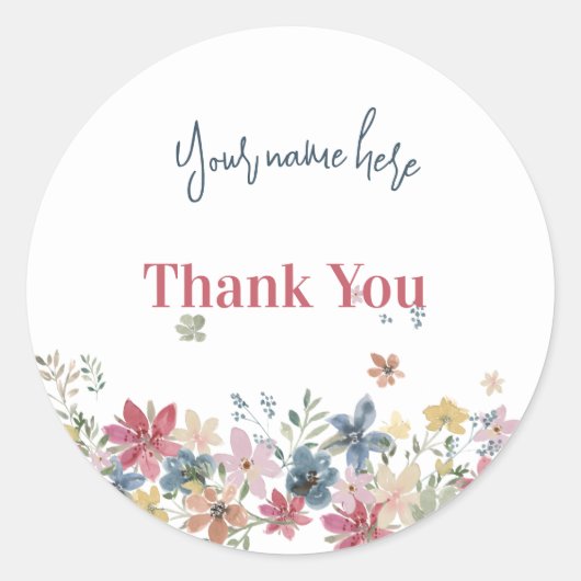 Dank u Product Label Veldbloem (Voorkant)