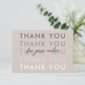 Dank u Product Packing Business Coupon Kaart (Staand voorkant)