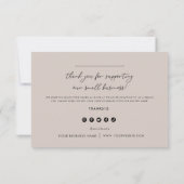 Dank u Product Packing Business Coupon Kaart (Achterkant)