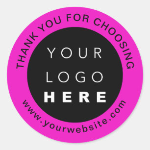 Dank u professionele Logo promotionele WWW roze Ronde Sticker
