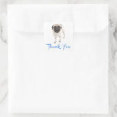 Dank u Pug Puppy Dog Groet Sticker / Label (Tas)