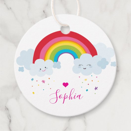 DANK U regenboog letters  felle kleuren Bedankjes Labels (Voorkant)