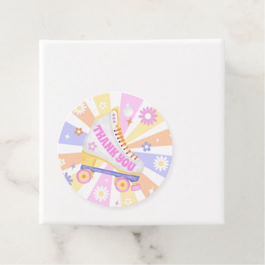 Dank u Retro Roller Schaats Verjaardagsfeestje Bedankjes Labels (In situ)