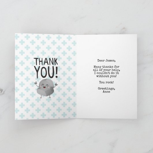 Dank u rock grappig kawaii bedankt zorg werker kaart (Binnen)