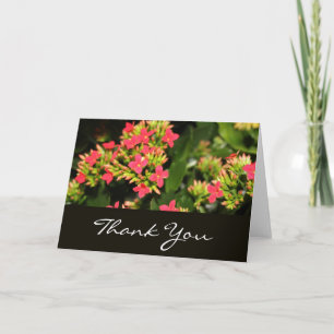 dank u , rode bloemen bedankkaart
