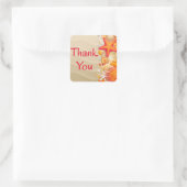 Dank u Rode & Oranje Seashell, Starfish Brown Vierkante Sticker (Tas)