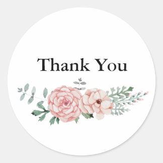 Dank u ronde Sticker - Floral krans ontwerp