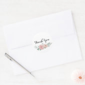 Dank u ronde Sticker - Floral krans ontwerp (Envelop)