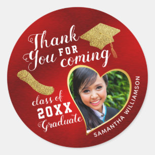Dank U Rood Goud Wit Afstudeerklas 2026 Ronde Sticker