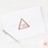 Dank u Rood/Wit Streep Geometrische Driehoek Driehoek Sticker (Envelop)