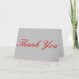 Dank u rood zilvergrijs kleur Wenskaart Bedankkaart