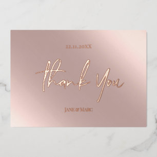 Dank u Roos Gold Folie Feestdagenkaart