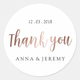 Dank u Roos Gold Wedding Sticker