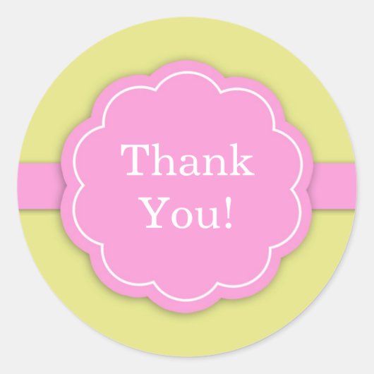 Dank u Roze Baby shower Sticker (Voorkant)