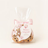 Dank u Roze Ballon Meisje Teddy Bear Bedankjes Labels