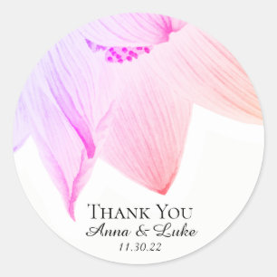 *~* Dank u Roze & Blauw Ombre Lotus Ronde Sticker