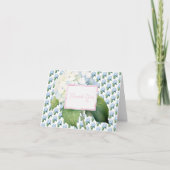 Dank u Roze Blauwe Hydrangea Gevouwen Kaart (Voorkant)