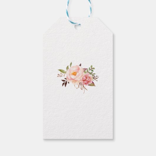 Dank u roze bloemenbruiloft gunst label cadeaulabel (Achterkant)