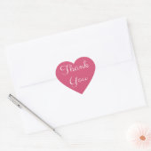 Dank u roze en wit hart sticker (Envelop)
