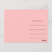 Dank U roze en zwart Briefkaart (Achterkant)