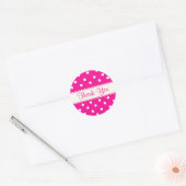 Dank u Roze Fuschia & Witte Polka Dot Sticker (Envelop)