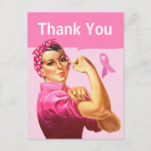 Dank U Roze Lint Borstkanker Bewustwording Briefkaart (Voorkant)