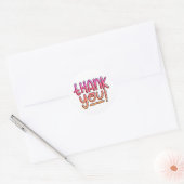 Dank u Roze Oranje Gradient Bedankt voor Bedrijven Ronde Sticker (Envelop)