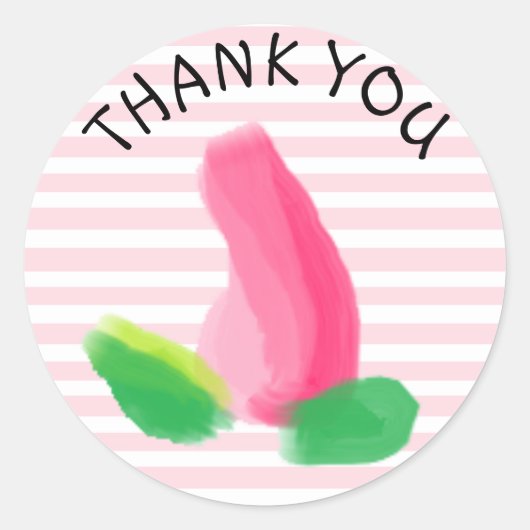 Dank u roze Rosebud Stickers (Voorkant)