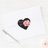 Dank u Roze Roze Zwart Groet Sticker / Label (Envelop)