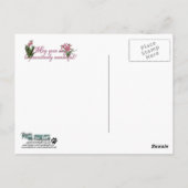 Dank u - Roze Tulpen - Bichon Frise Briefkaart (Achterkant)