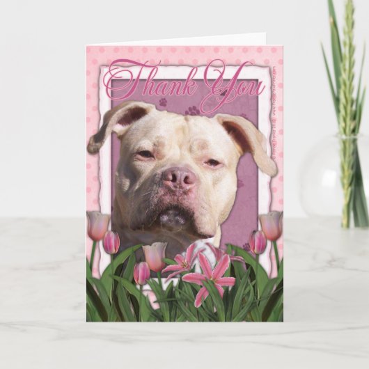 Dank u - Roze Tulpen - het Meisje van Pitbull - Bedankkaart (Voorkant)