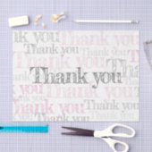 Dank u, roze, wit en grijs weefsel papier (Craft)