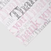 Dank u, roze, wit en grijs weefsel papier (Detail)