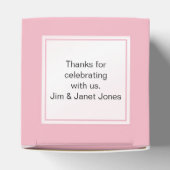 Dank u Roze/Wit /White Streepjespatroon Bedankdoosjes (Bovenkant)