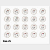 Dank u rustieke Boheemse veren pijl bruiloft Ronde Sticker (Vel)