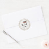 Dank u rustieke Boheemse veren pijl bruiloft Ronde Sticker (Envelop)